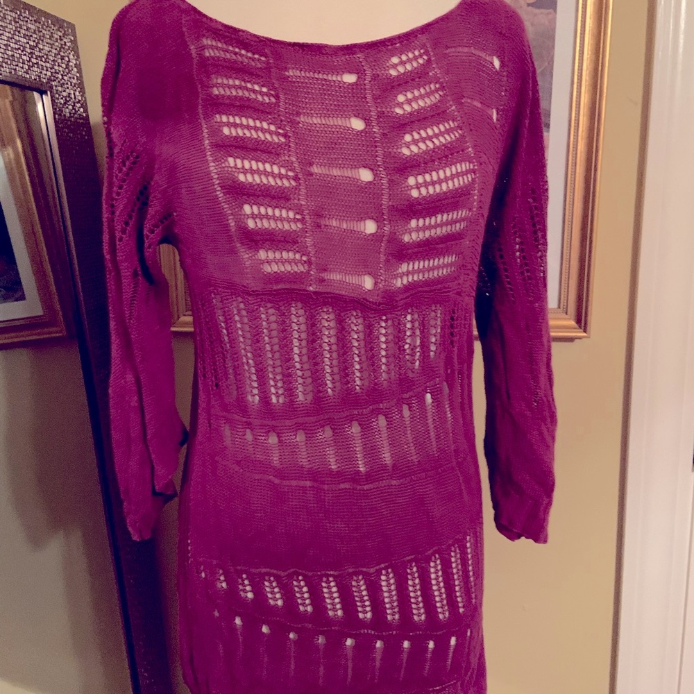 MODA International crochet swim coverup. Size L